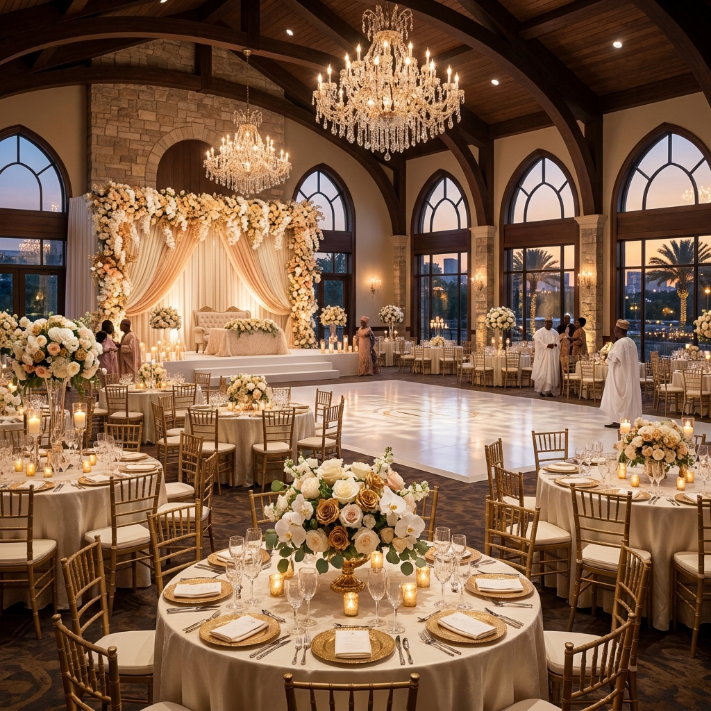 Wedding reception setup